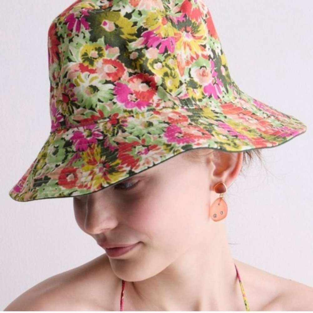 J. Crew Floral Reversible Bucket Hat S